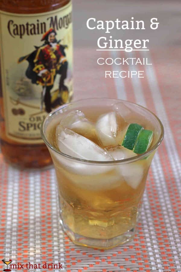 Captain and Ginger over ice with lime