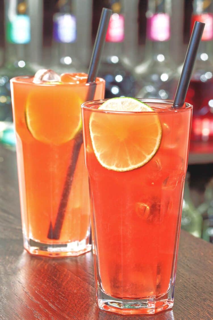 Sea Breeze cocktails on bar